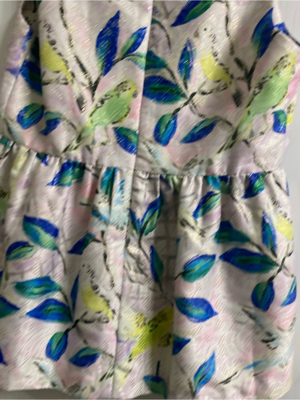 Archival Anthropologie Leifsdottir Metallic Bird Print Brocade Peplum Blouse 6 - Picture 13 of 15